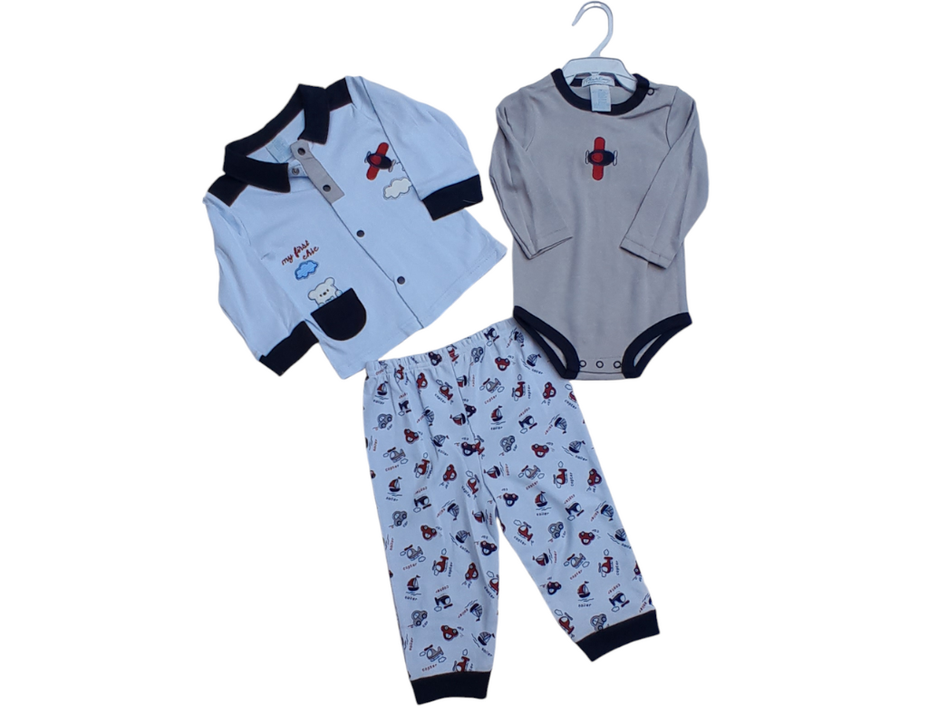 Baby Romper Suit sky blue 3 PC