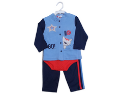 Baby Romper Suit Red & Blue 3 PC