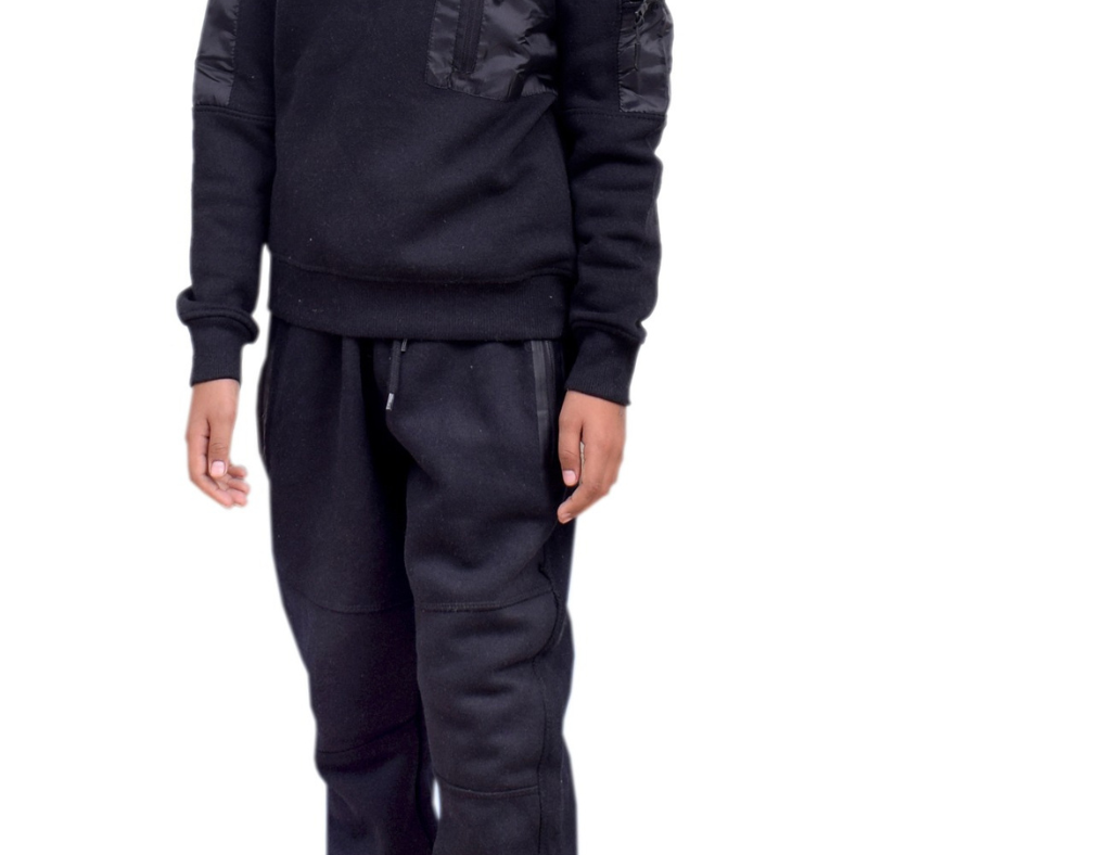 Black Front Pocket Track Suit 5 Years-14 Years