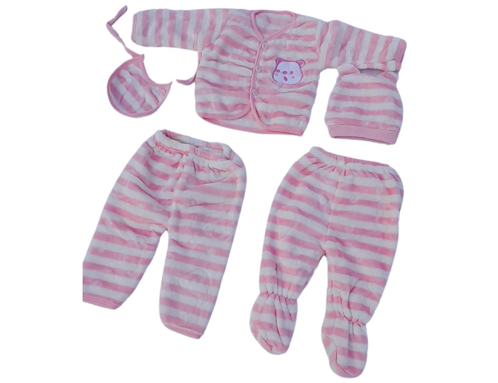 Baby 5 PC Suit Baby Pink