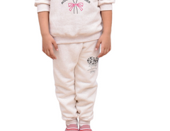 Off White Bouquet Of Flower Girl Sweat Suit 1 Year- 12 Years