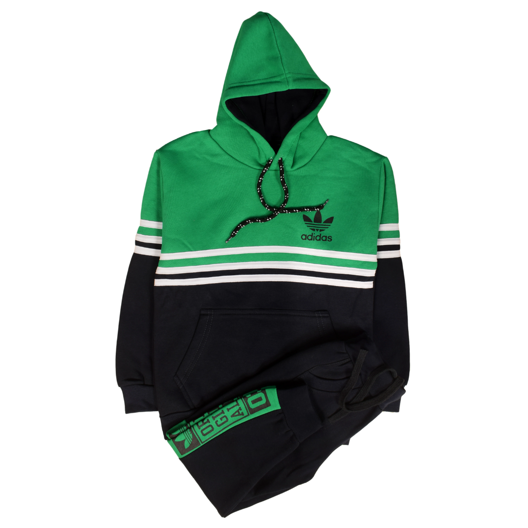 Green Hoodie Track Suit 2 PC