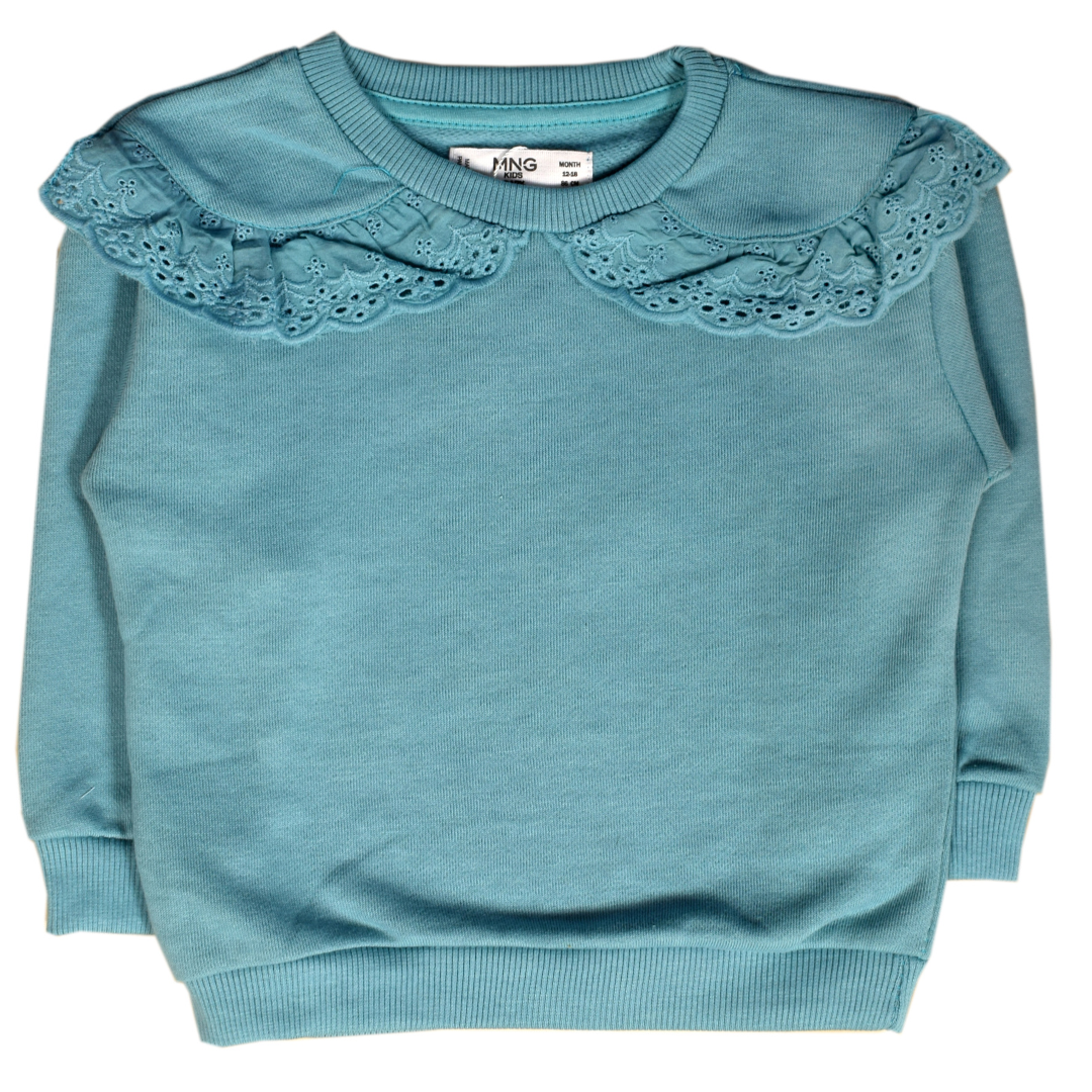 Aqua Green Lace Terry Sweatshirt 1 PC