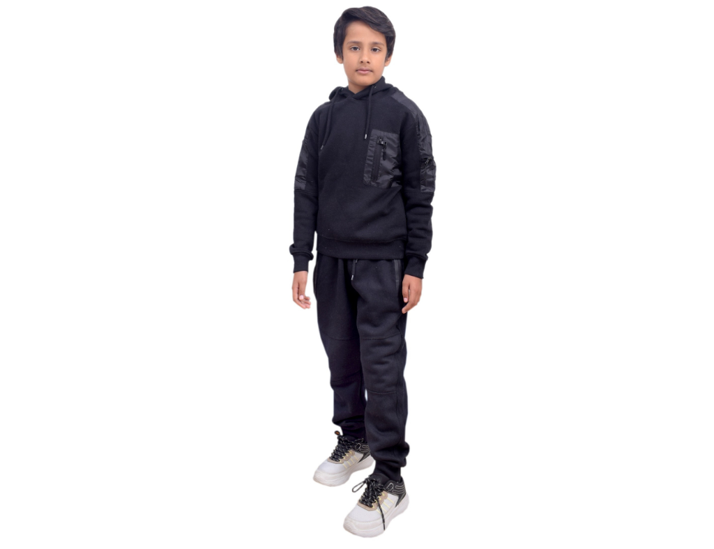 Black Front Pocket Track Suit 5 Years-14 Years