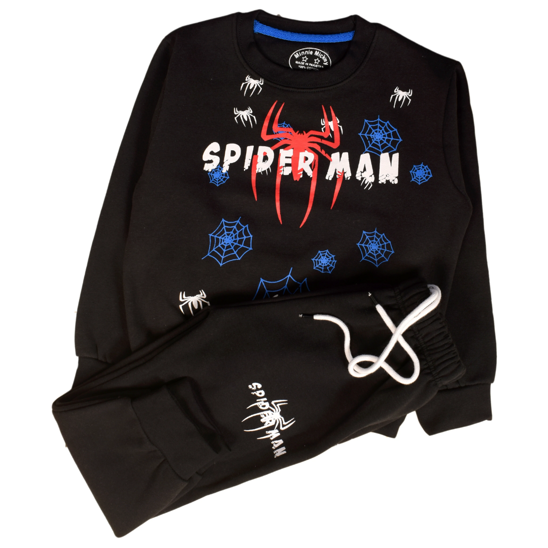 Black Spiderman Sweat Suit 2 PC