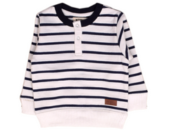 Blue White Stripes Boys Sweat Shirt 6 Months To 3 Years