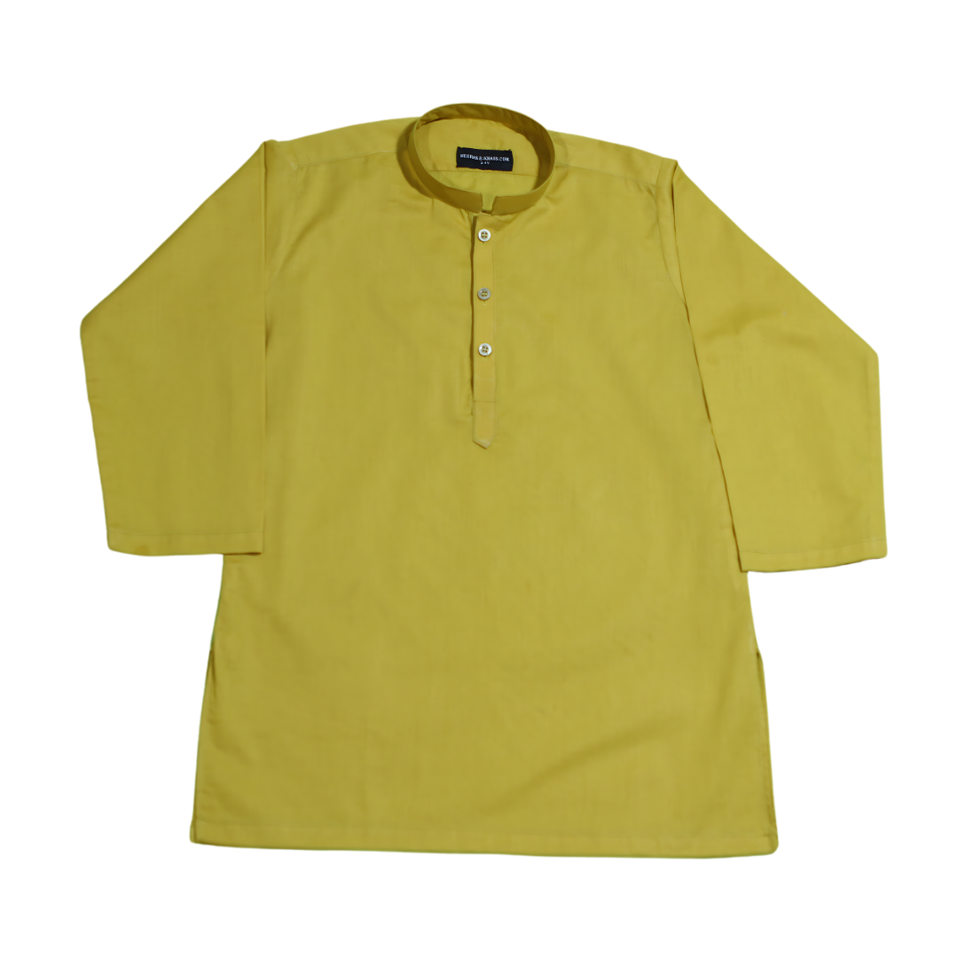 Canary Yellow Plain Lawn-Kids Kurta & Trouser