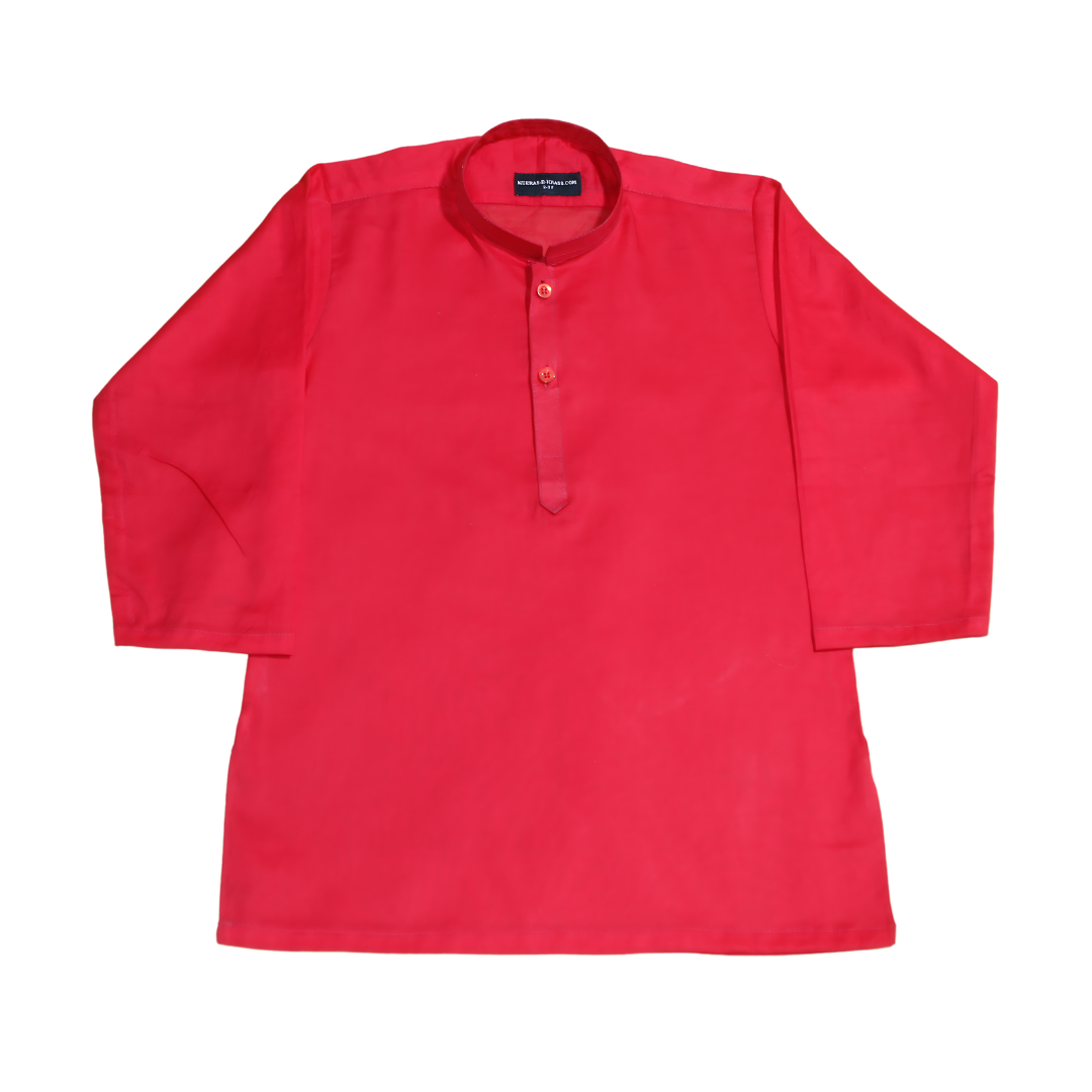 Crimson Red Plain lawn-Boy Kurta & Trouser