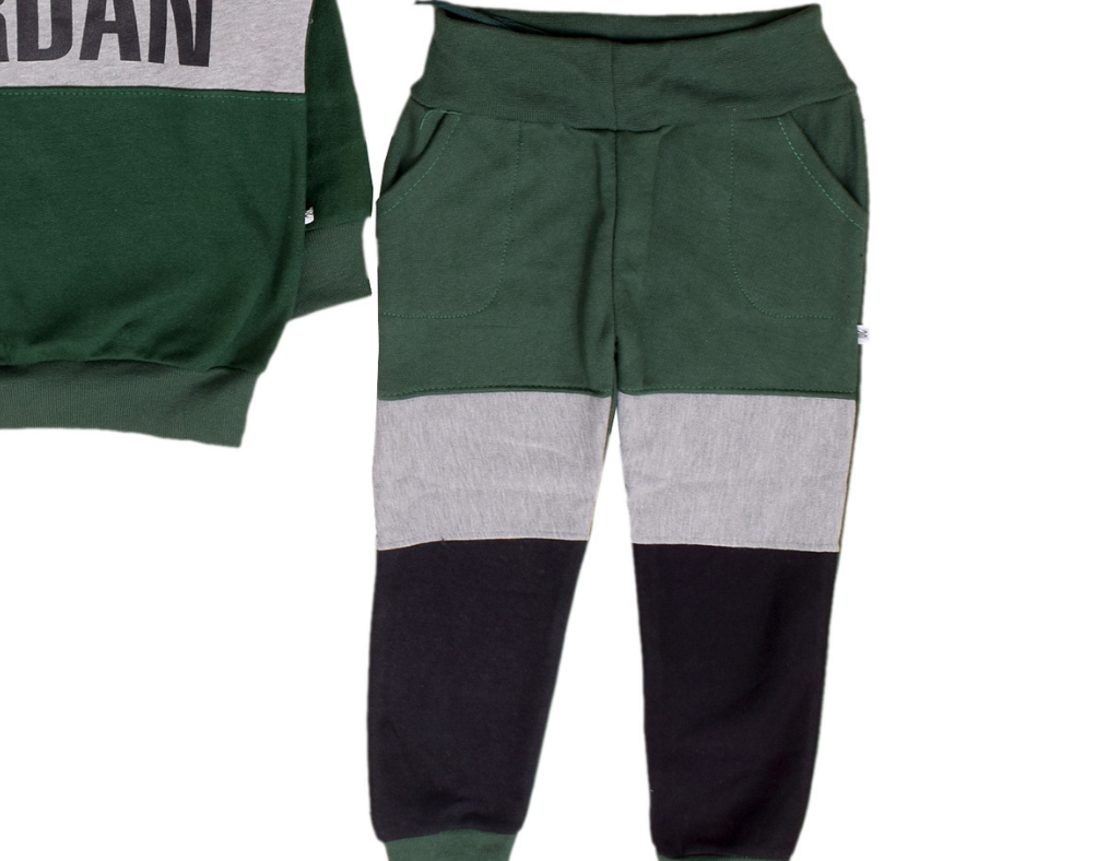 Dark Green Grey Track Suit Boy Jordaan