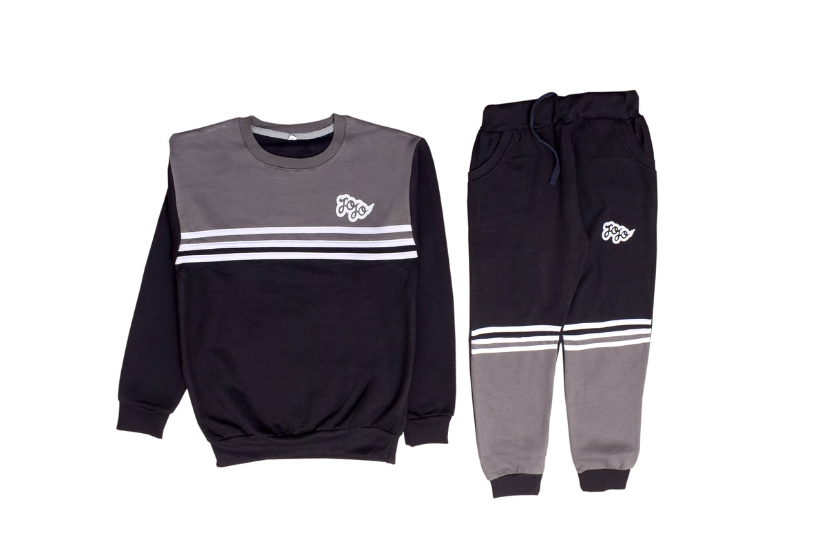 Dark Grey Black Track Suit 2 Pc