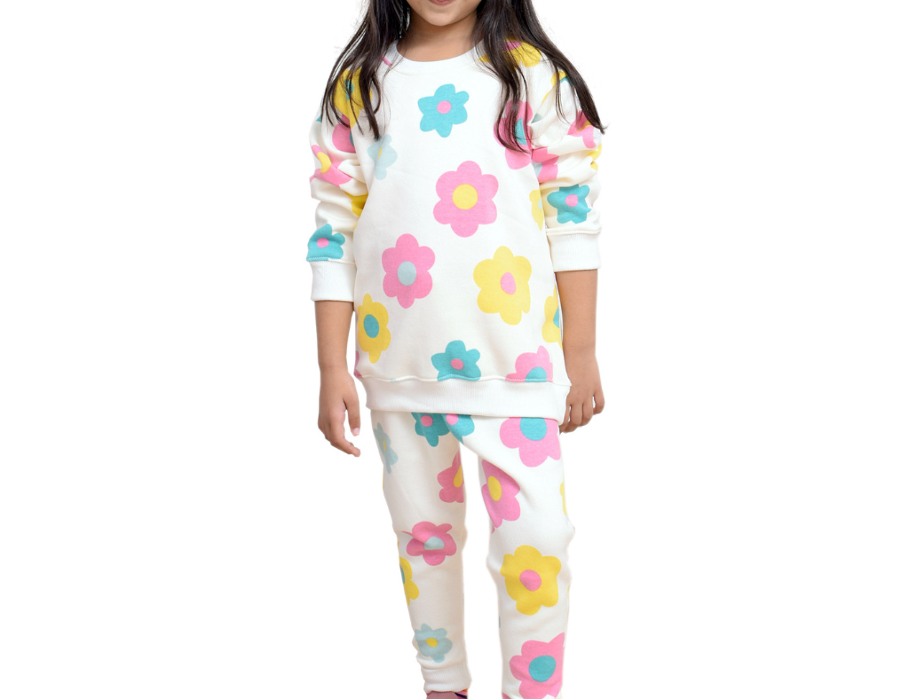 Girl Floral 2 PC Track Suit- 1 Years To 9 Years