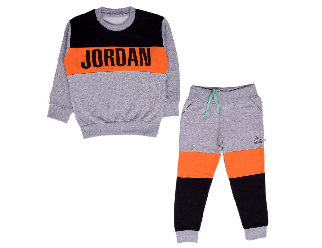 Grey Orange Track Suit Boy Jordan