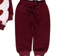 Maroon Heart Sweat Suit Newborn