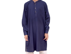 Navy Blue Kurta and White Trouser