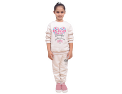 Off White Bouquet Of Flower Girl Sweat Suit 1 Year- 12 Years