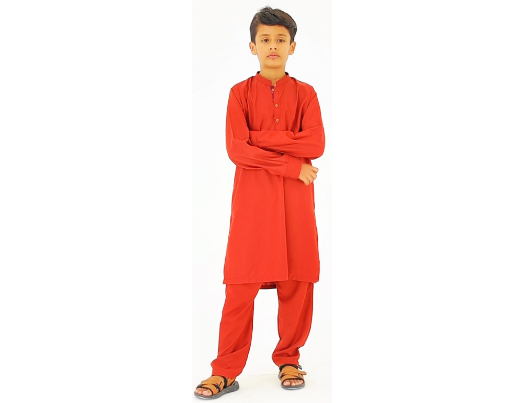 Kids Rust Kurta and Trouser