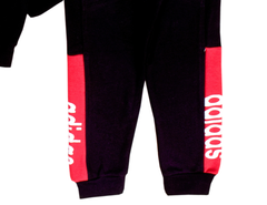 Round Neck Red and Black Track Suit