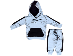 Sky Blue Hooded Sweat Track Suit Newborn