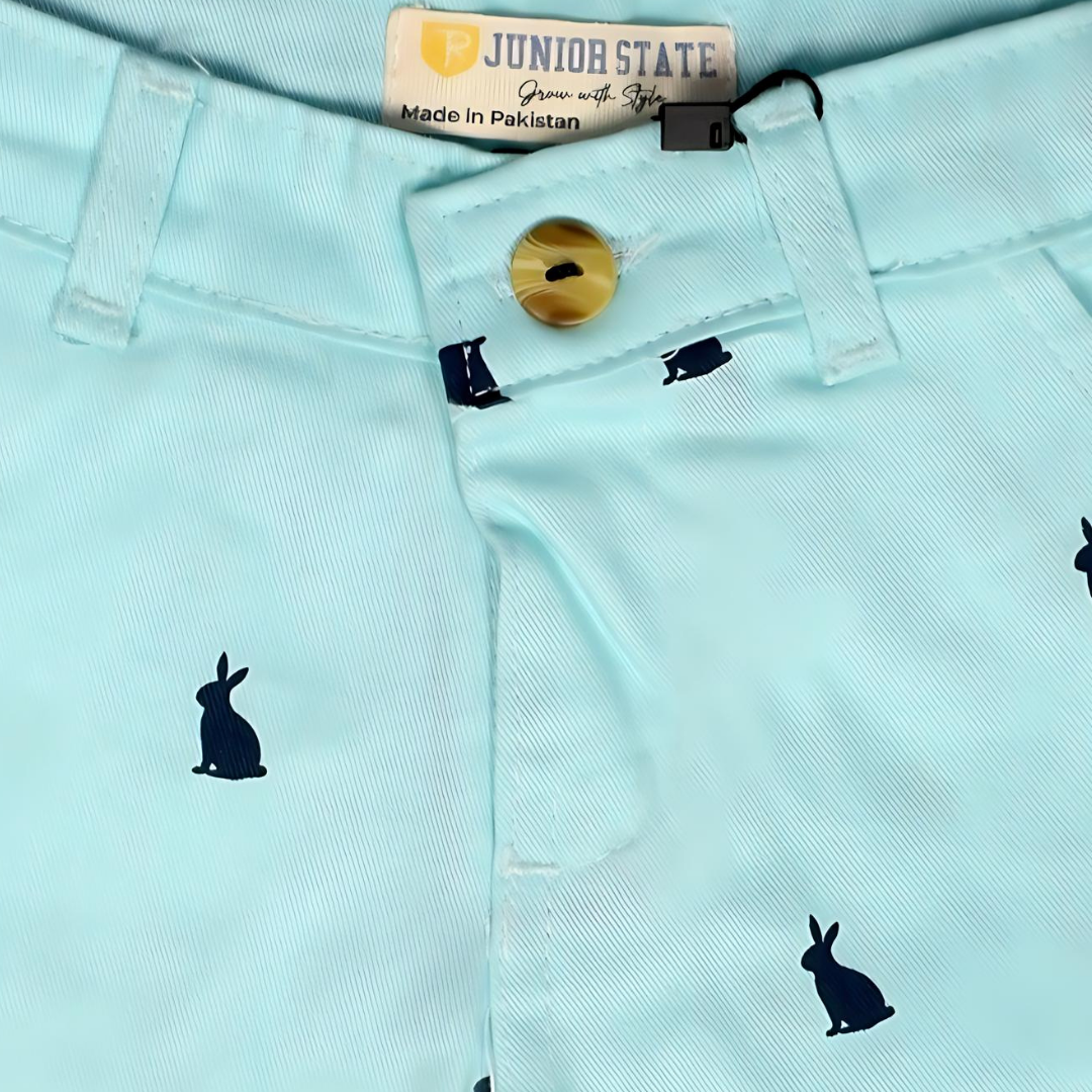 Turquoise Blue Rabit Shorts