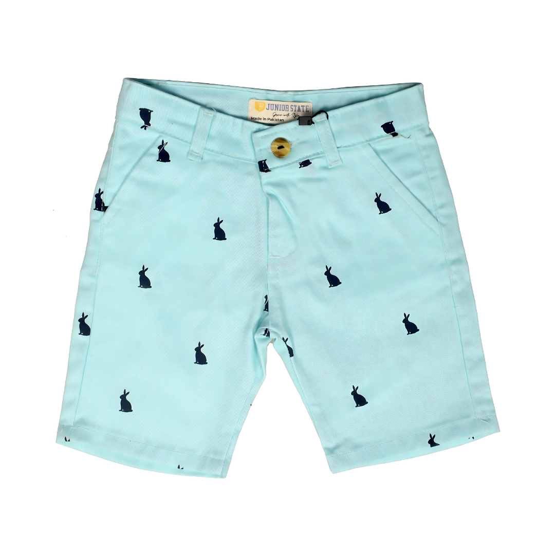 Turquoise Blue Rabit Shorts