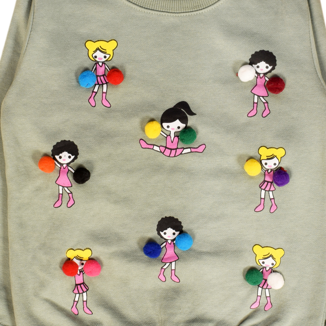 Girls Pom Pom Sweat Shirt 1 PC