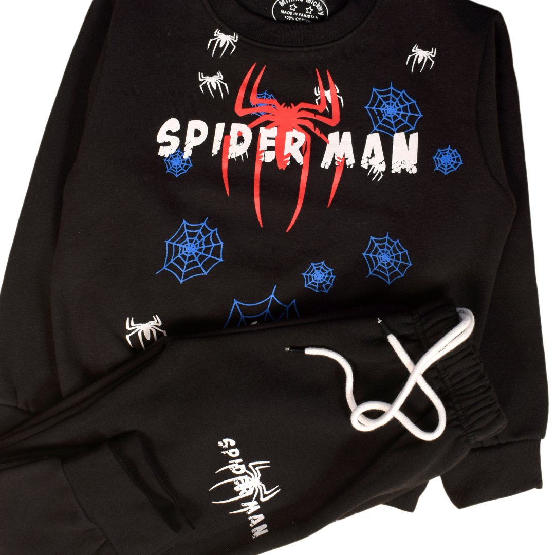 Black Spiderman Sweat Suit 2 PC